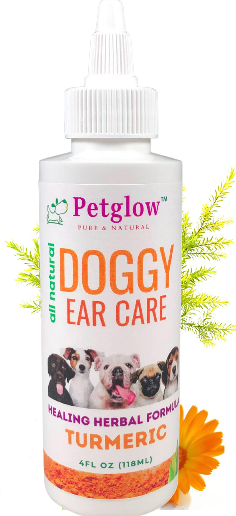 PetGlow Dog Ear Cleaner Infection Treatment. Natural Ear Drops Treat Dog Yeast, Inflammation, Anti-Itch. Stops Chronic Ear Infections. - BeesActive Australia
