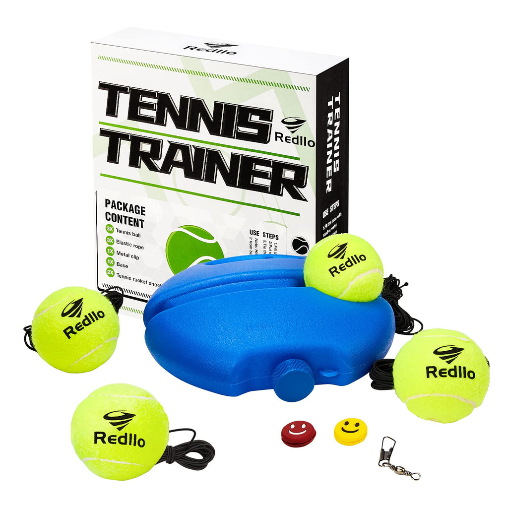 Redllo Solo Tennis Trainer Rebound -Portable Tennis Equipment for Self-Practice Includes 4 String Balls 2 Tennis Vibration Dampeners.Works for Aduls, Kids, Beginners - BeesActive Australia