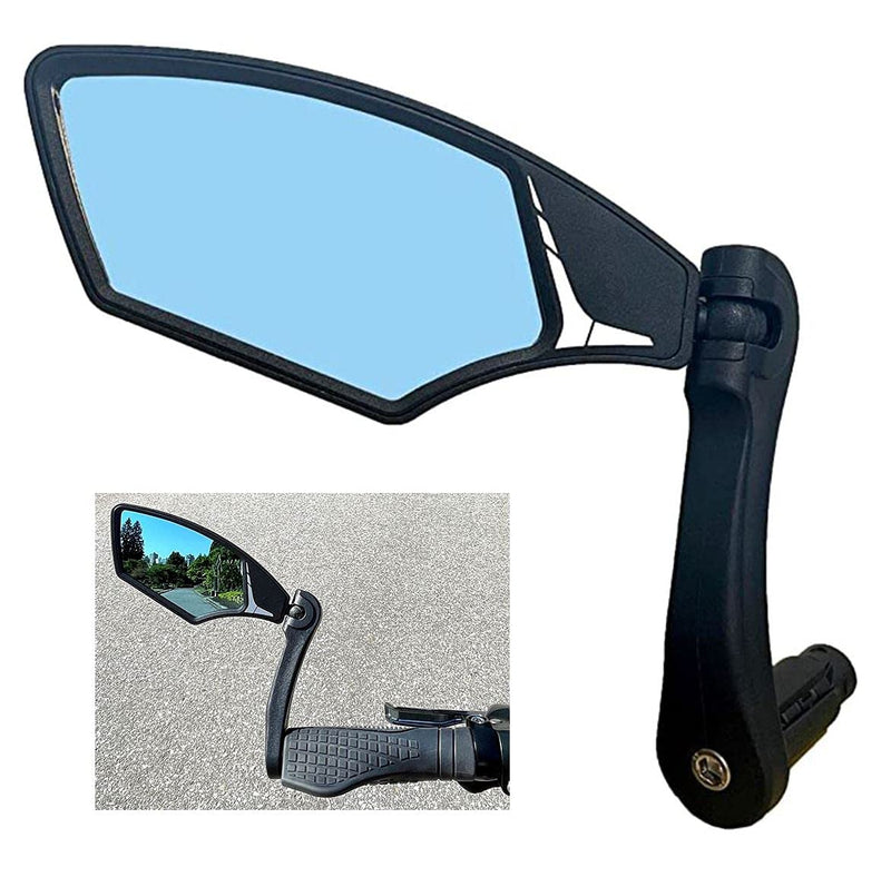 Hafny NEW Bar End Bike Mirror, HD Automotive Grade Glass Lens, Shatterproof, Adjustable Cycle Mirror, E-Bike Mirrors, HF-M900LB-FR04 Anti-glare Blue Left - BeesActive Australia