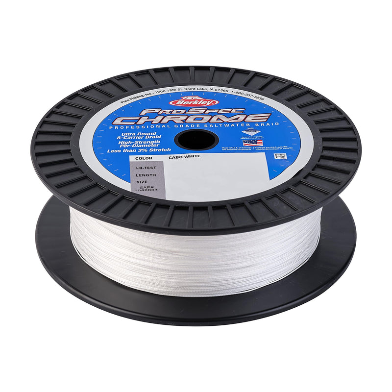 Berkley ProSpec Chrome Premium Saltwater Braid Fishing Line, Cabo White, 40lb - 500yd - BeesActive Australia