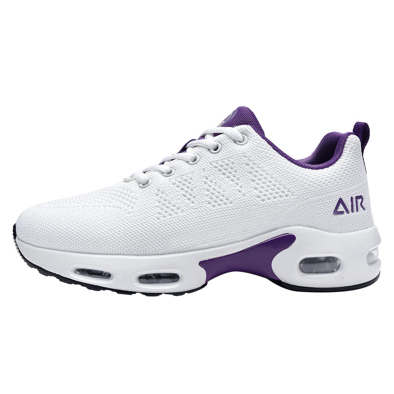 SURRAY Women's Air Running Shoes Walking Tennis Sneakers Non-Slip Athletic Fashion Casual Light Shoes(US5.5-11 B(M) 6 White Purple - BeesActive Australia