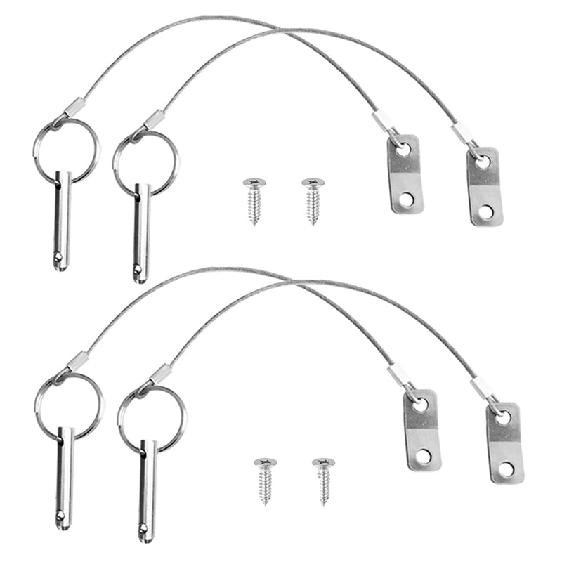 Boat Bimini Pin 4PCS Quick Release Pin 1/4" Diameter w/Lanyard Prevents Loss, Full 316 Stainless Steel, Boat Tops and Support Poles Sailboat Accessories, Bimini Top Pin - BeesActive Australia