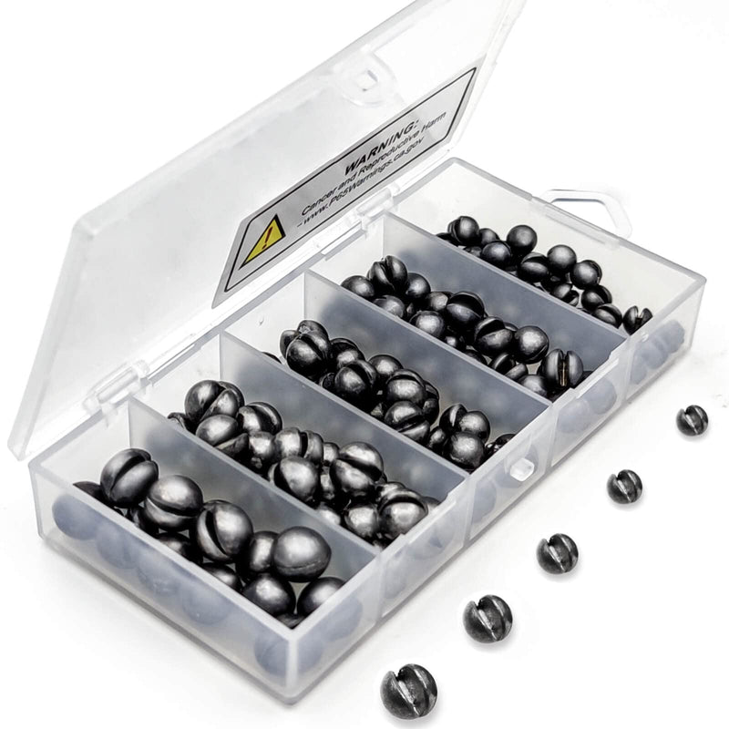 120PCS Fishing Weights Sinkers, SANWEAL Premium Split Shot Fishing Weights Sinkers, Round Removable Fishing Sinkers, 5 Sizes, Including 18/1000oz, 7/200oz, 1/20oz, 7/100oz, 18/20oz(Large) - BeesActive Australia