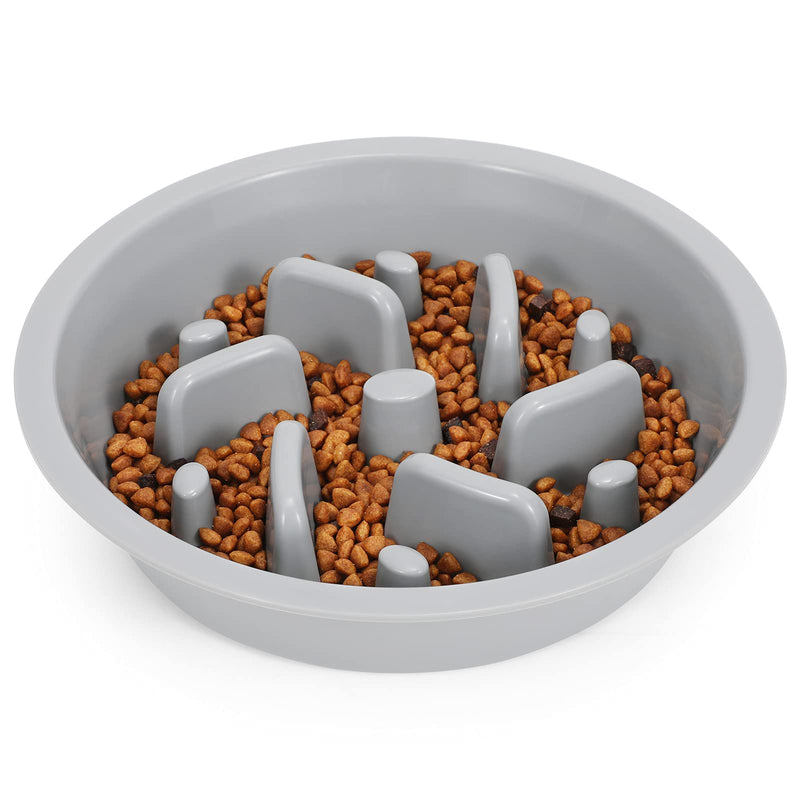 Dog Feeder Slow Eating Bowl for Raised Pet Feeders JASGOOD Maze Food Water Insert Bowl Compatible with Elevated Diners 2 Cups-Fit Opening 7.5"-8"Feeder A-Light Grey - BeesActive Australia