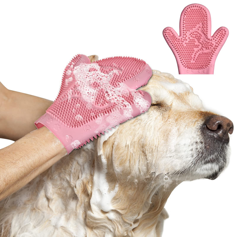 Soft Durable Pet Grooming Bath Tool Slip-on Cleaning Washing Gloves Reusable Shower Bath Brush Dog Bath Scrubber Gloves, Bathing and Massaging Mittens for Dogs and Cats with Long and Short Hair - BeesActive Australia