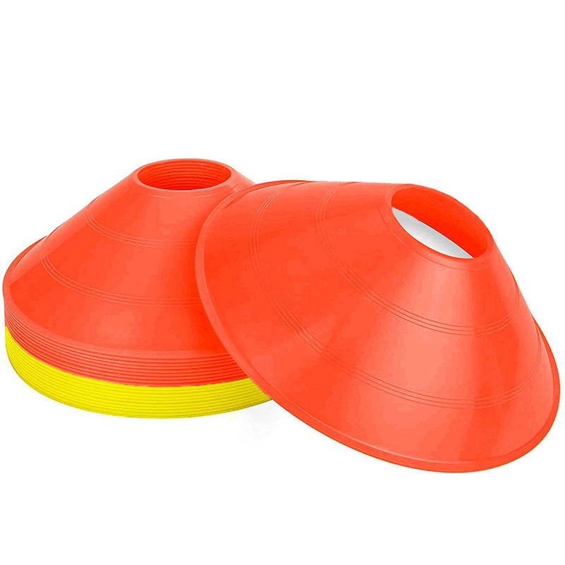 Springen Agility Training Sport Cone 20 Pack - Soccer Cones Disc Cone Sets - Low Profile Field Markers(Red+Yellow) - BeesActive Australia