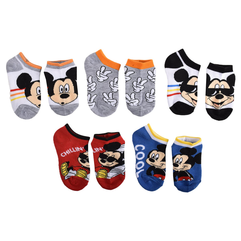 Mickey Mouse boys No Show Socks Small Blue (5 Pack) - BeesActive Australia