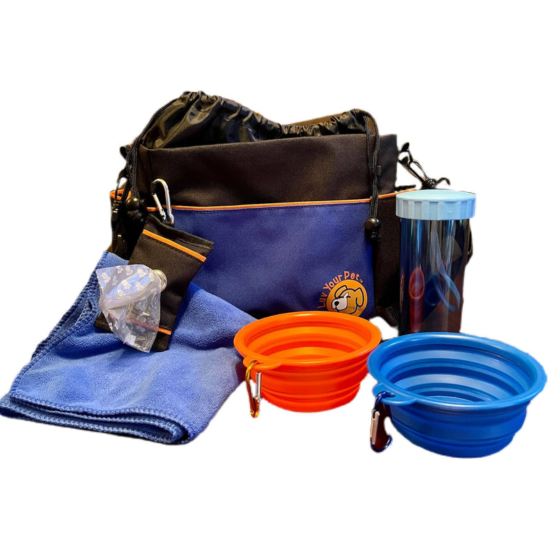 Luv Your Pet Travel Kit Comes with Carrying Bag and Contains Much More - Make Your Next Outing with Your Pet Convenient, Multicolor - BeesActive Australia