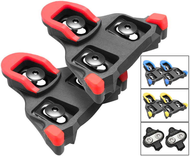 NAACOO SPD Road Bike Cleats for Shimano Speed-SL SM-SH10 SH11 SH12 Cleats- Indoor Outdoor Peleton Spin Cycling Pedals Cleat & Bicycle Clips Set Cleats Red - BeesActive Australia