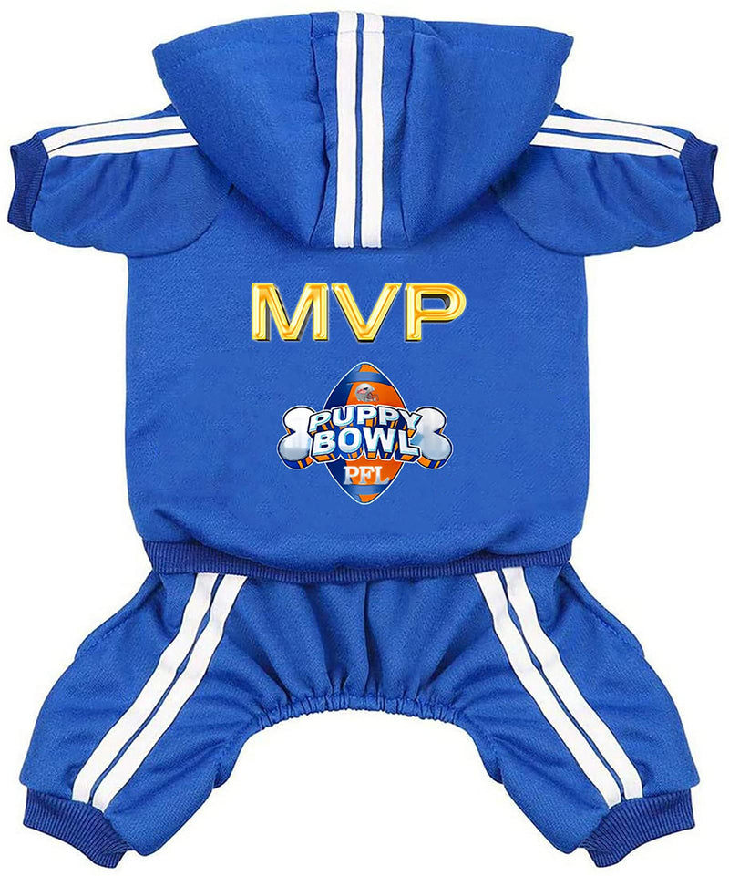 Dog Hoodie Dog Hoodies for Small Dog Clothes Apparel 4 Legs Jumpsuit Football MVP Fleece Sweater Winter Sweat Shirt Warm Cotton Hoodie for Small Dog Medium Large Dog Cat Blue - BeesActive Australia