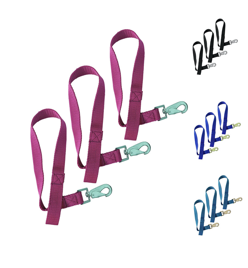 Majestic Ally Pack of 3 Horse Bucket Strap Hangers – Practical and Easy Design for Indoor or Outdoor Use -Set of 3,-1"x22" Hot Pink - BeesActive Australia