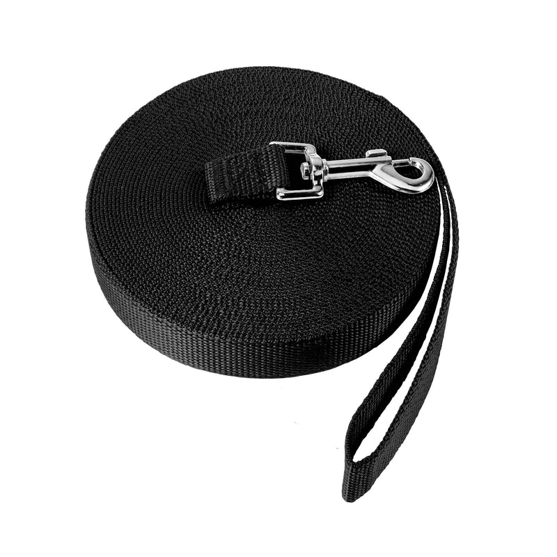 Training Leash for Dog 15ft 30ft 50ft/Black, Long Puppy Lead Leash for Small/Medium/Large Dog Training, Backyard Play, Camping, Recall Training 30ft - BeesActive Australia