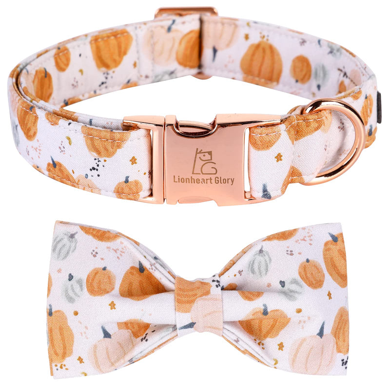 Lionheart glory Premium Dog Collars, Bowtie Dog Collar, Adjustable Heavy Duty Dog Collar with Bow for Small Medium Large Dogs Collar&Bow-S A:1Halloween pumpkin - BeesActive Australia