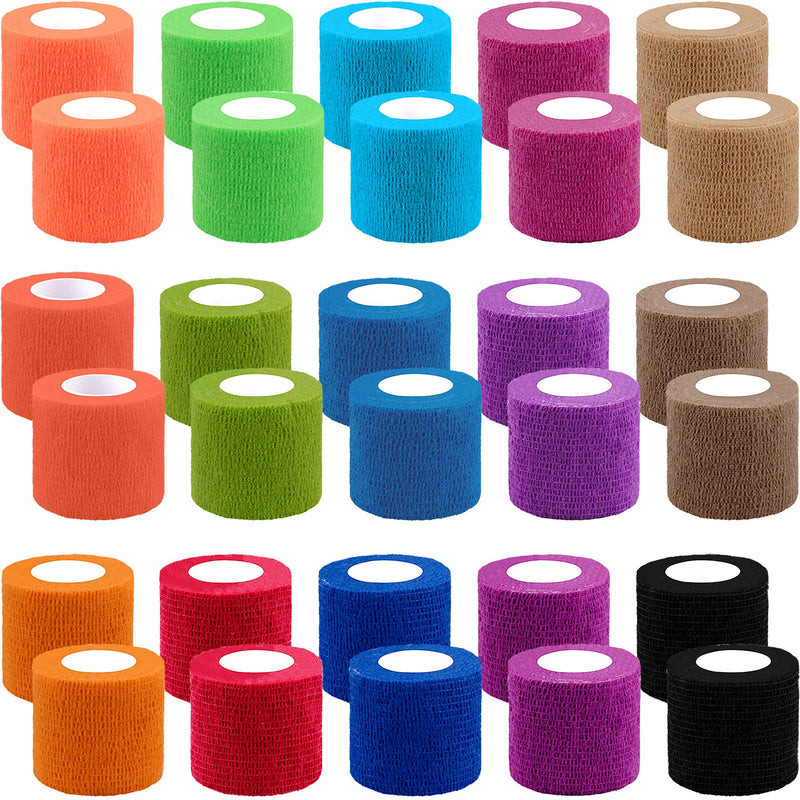 BQTQ 30 Rolls Self Adherent Wrap 2 Inch Self Adhesive Bandages Wrap Tape Stretch Bandage Self Stick Bandage Wraps for Wrist Ankle Swelling Sprains Assorted Color - BeesActive Australia