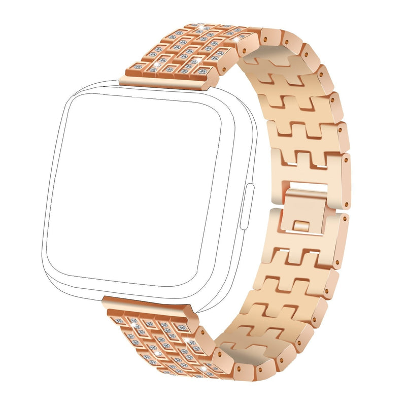 FitTurn Compatible with Willful SW020 ID205/SW021 ID205L/SW025 ID205S Smart Watch Band for Women Men Replacement Quick Release Rhinestone Metal Bling Bracelet Wristband Women Men Girls (Rosegold) RoseGold - BeesActive Australia