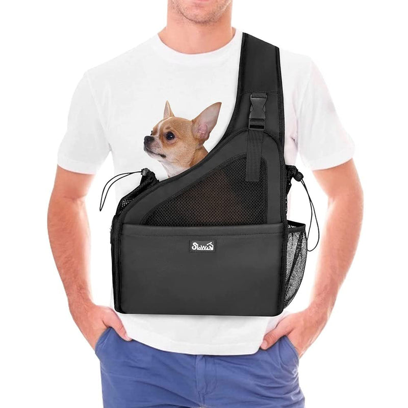 Lukovee Pet Dog Sling Carrier, Hard Bottom Support and Hands Free Papoose Puppy Travel Bag Tote , Breathable Mesh Adjustable Padded Strap Pocket Safety Belt Machine Washable With hard plate bottom support For Pets Up to 6 lbs - BeesActive Australia
