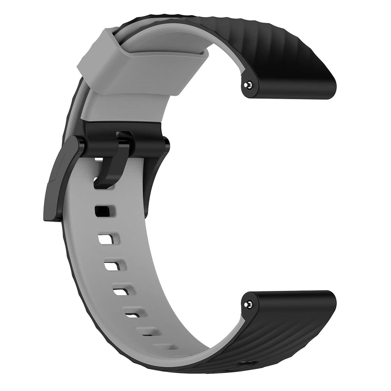 LOKEKE for Suunto 7 Replacement Band, 24mm Replacement Silicone Wrist Strap Band For Suunto 7 / 9/9 Baro / D5 Black+ Grey - BeesActive Australia