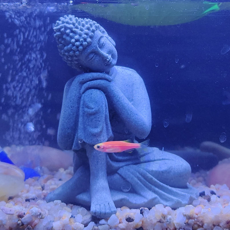 Meditating Buddha Aquarium Ornaments, for Fish Tank Home Garden Decoration, Simulation Handicraft Medium - BeesActive Australia