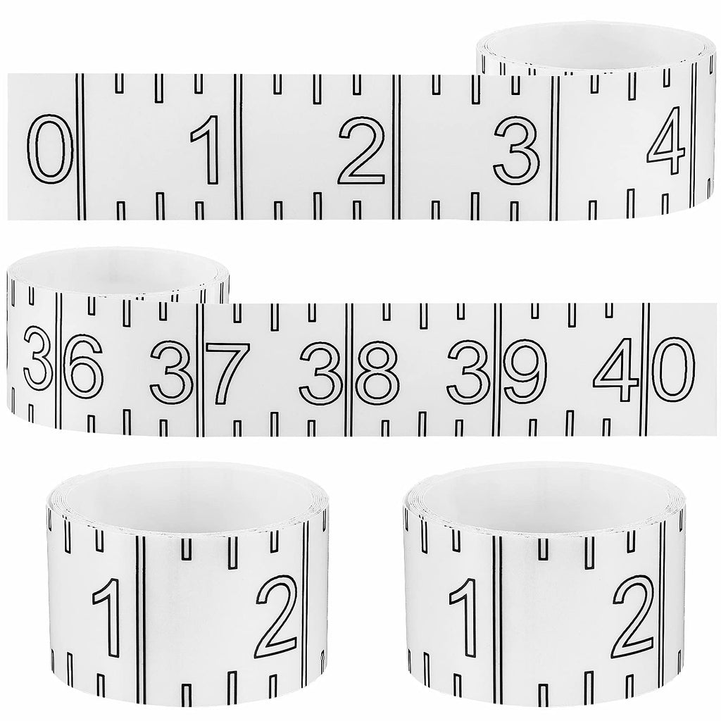 4 Pieces Fish Ruler Sticker Adhesive Transparent Fish Ruler 40 Inch Fishing Measuring Tape Transparent Waterproof Decal Tape for Fishing Boat (Black) Black - BeesActive Australia