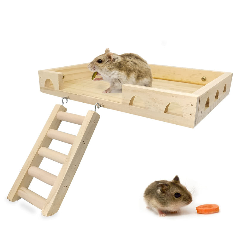 RABBITP Wood Bird Perch-Toys and Accessories for Parrot, Parakeet, Syrian Hamster, Ferret, Chinchilla, Guinea Pig-Hamster Play Stand Platform with Ladder… L - BeesActive Australia