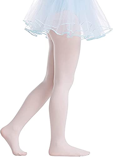 Ballet Tights Ultra Soft Dance Tights for Girls,Pink and White Ballet Dance Footed Tights 3-5T Ballet Pink - BeesActive Australia