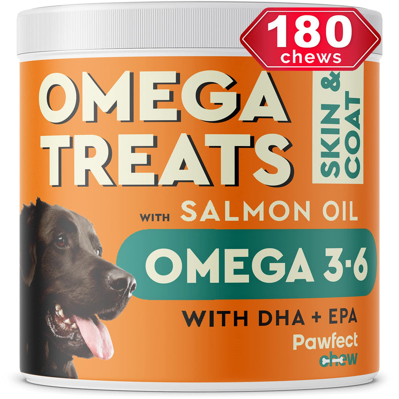 PAWFECTCHEW Fish Oil Omega 3 for Dogs - Allergy Relief - Joint Health - Itch Relief, Shedding - Skin and Coat Supplement - Alaskan Salmon Oil Chews - Omega 3 6 9 - EPA & DHA Fatty Acids - BeesActive Australia