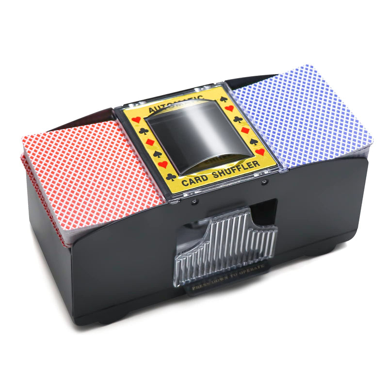 Homwom Automatic Card Shuffler of Playing Card, UNO, Texas Hold'em, Poker, Home Card Games, Blackjack, Battery Operated Electric Poker Shuffling Machine 1-2 Deck Card Shuffler - BeesActive Australia