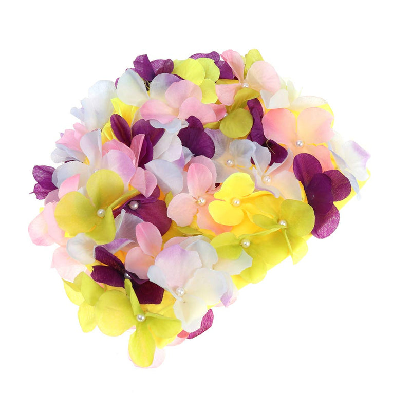 FAVOMOTO Swim Cap Flower for Women Floral Caps Swim Turban Waterproof Swim Cap for Long Hair Petal Stylish Swimming Hat Bathing Caps Ear Hair Protection Easy to Put On and Off Size - BeesActive Australia