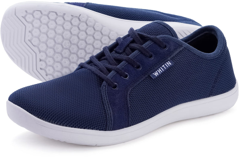 WHITIN Men's Minimalist Barefoot Sneakers | Wide fit | Zero Drop Sole | Upgraded Footbed 7 Dark Blue ( Upgraded Insole ) - BeesActive Australia