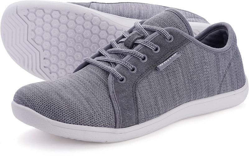 WHITIN Men's Minimalist Barefoot Sneakers | Wide fit | Zero Drop Sole | Upgraded Footbed 10 Dark Grey ( Upgraded Insole ) - BeesActive Australia