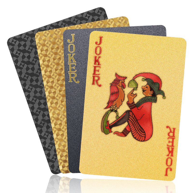 2 Decks Plastic Playing Cards Waterproof Playing Card, PVC Card Deck for Game and Party.(Black and Gold) If-3erk-s5os - BeesActive Australia