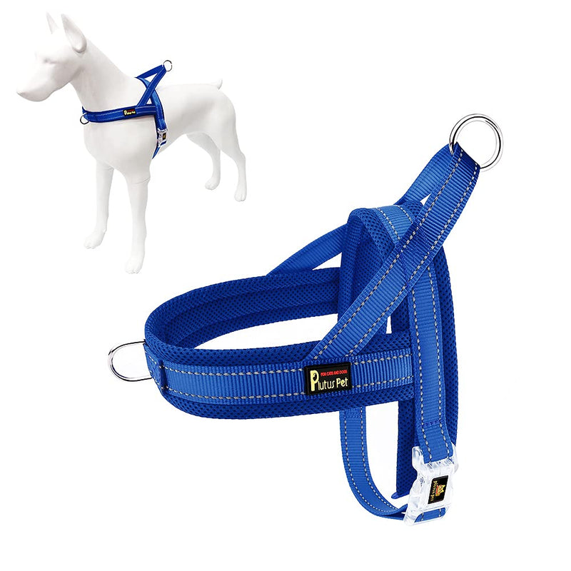 Plutus Pet No Pull Dog Harness with Breathable Mesh Padded, Adjustable Reflective Escape Proof Dog Harness, Quick Fit Dog Vest Harness for Small Medium Large Dogs M: chest 20.5"-26.4" Navy Blue - BeesActive Australia