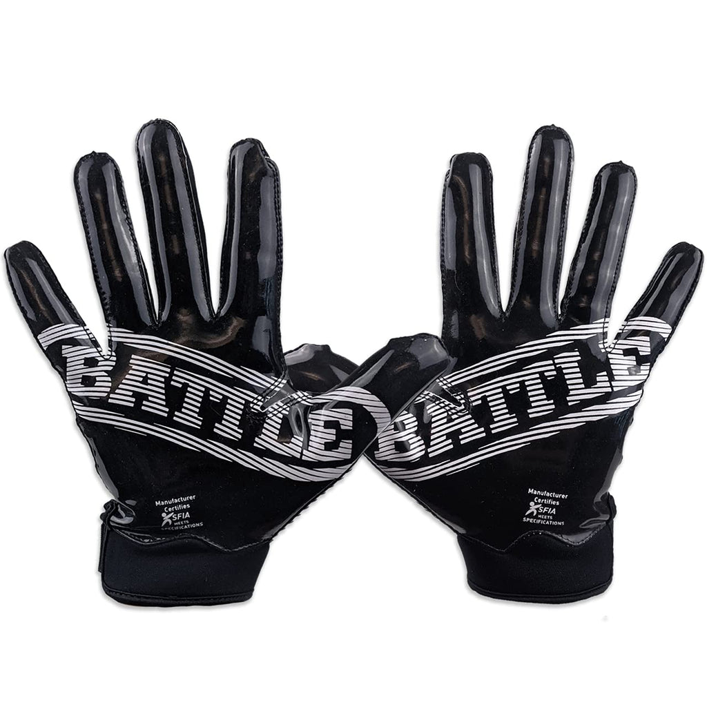 Battle Sports Doom 1.0 Football Receiver Gloves for Youth Medium Black - BeesActive Australia