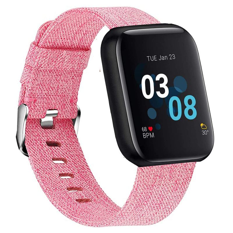 Compatible for iTouch Air 3 Band, Lamshaw Breathable Nylon Woven Fabric Replacement Accessory Strap Compatible for iTouch Air 3 40mm / 44mm / i-Touch Sport 3 Smartwatch (Pink, 40mm case) Pink - BeesActive Australia