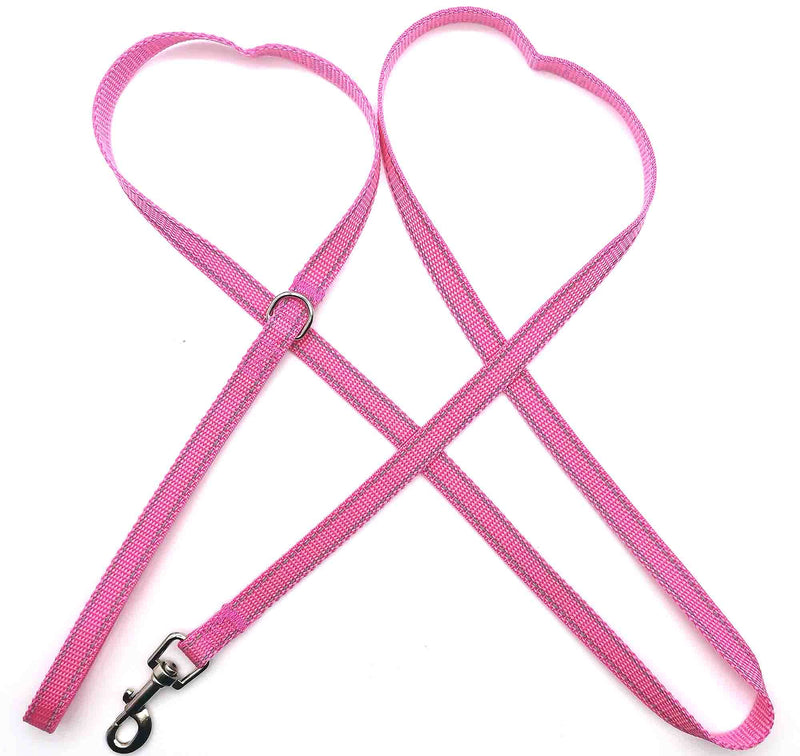 SUNNQ Reflective Dog Leash 6ft - Nylon Dog Leashes for Small Dogs, Medium Dogs, Large Dogs, Puppy, Cats - 6ft Training Leash with D Ring 5/8 inch x 6FT PINK - BeesActive Australia
