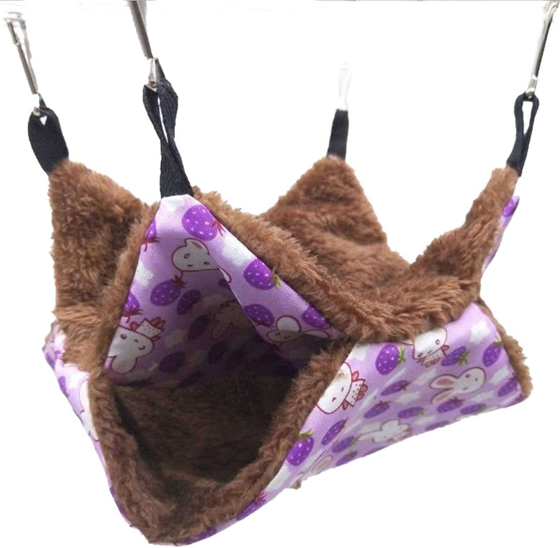 ChezAbbey Small Pet Cage Hammock BunkBed Warm Hammock Guinea Pig Cage Accessories Bedding Hanging Bed for Parrot Sugar Glider Ferret Squirrel Hamster Rat A-Purple 7in X 7in - BeesActive Australia