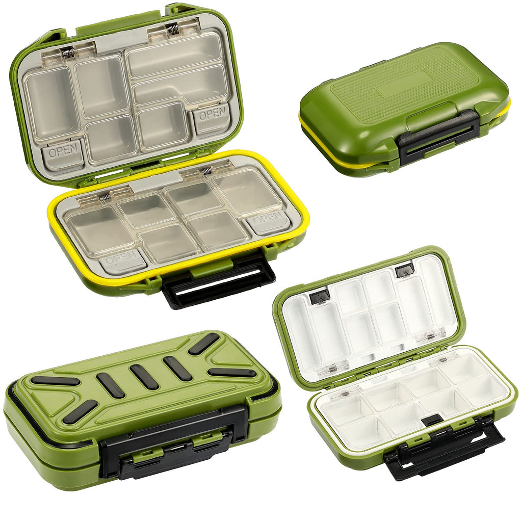 2 Pieces Small Tackle Box Mini Fishing Tackle Boxes Waterproof Fishing Lures Box and Tackle Organizer Box Containers for Trout, Jewelry, Bead (Green) Green - BeesActive Australia