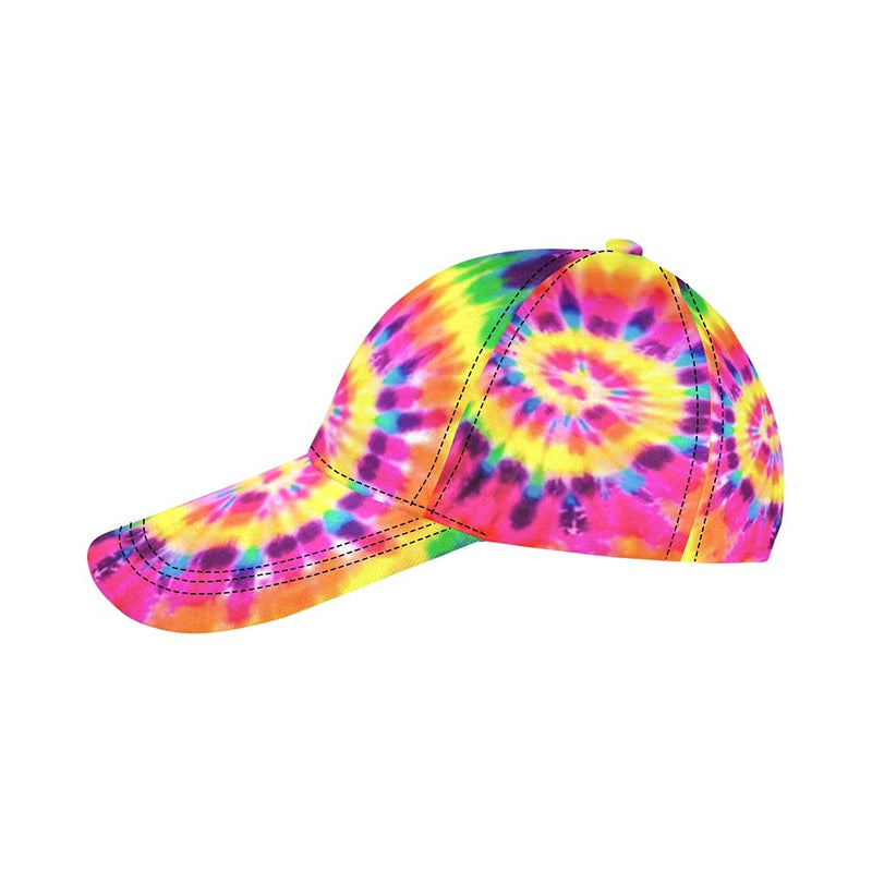 ANANGTEE Colored Tie Dye Baseball Cap for Women Teens, 3D Print Full Trucker Adjustable Snapback Sun Hat for Men Tie Dye Dad Cap - BeesActive Australia