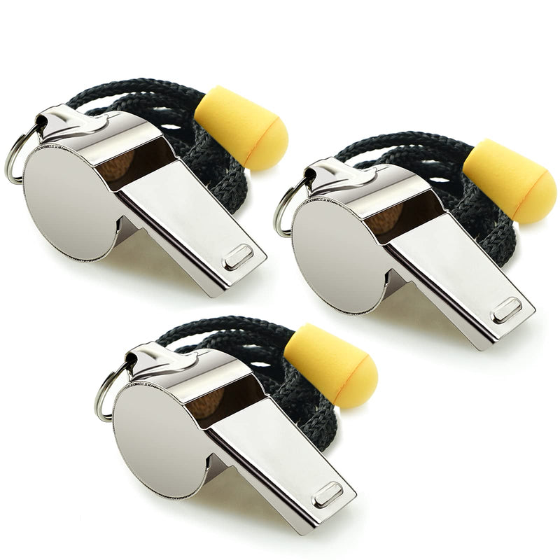 Hipat Whistle, 3 Pack Stainless Steel Sports Whistles with Lanyard, Loud Crisp Sound Whistles Great for Coaches, Referees, and Officials - BeesActive Australia