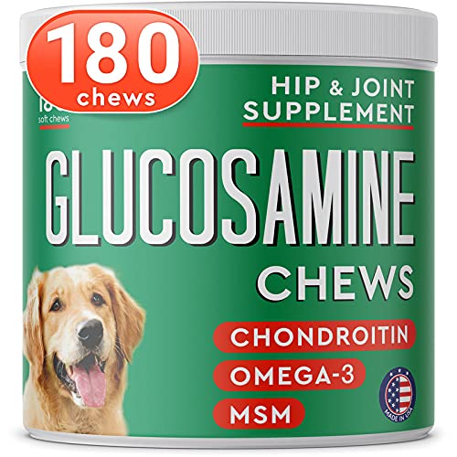 PAWFECTCHEW Glucosamine Dog Treats for Picky Eaters - Joint Supplement w/Chondroitin, MSM, Omega-3 - Joint Pain Relief - Advanced Formula - Chicken Flavor - Made in USA 180 Chews - BeesActive Australia