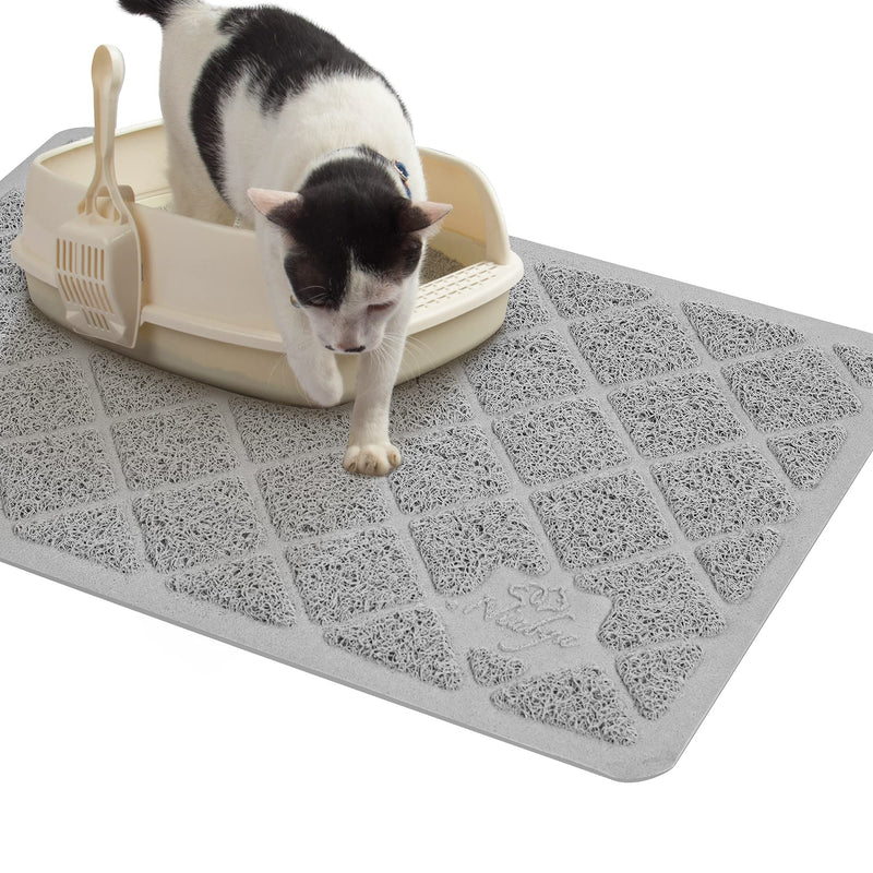 Niubya Premium Cat Litter Mat, Litter Box Mat with Non-slip and Waterproof Backing, Litter Trapping Mat Soft on Kitty Paws and Easy to Clean, Cat Mat Traps Litter from Box Small - 23" x 14" Grey - BeesActive Australia