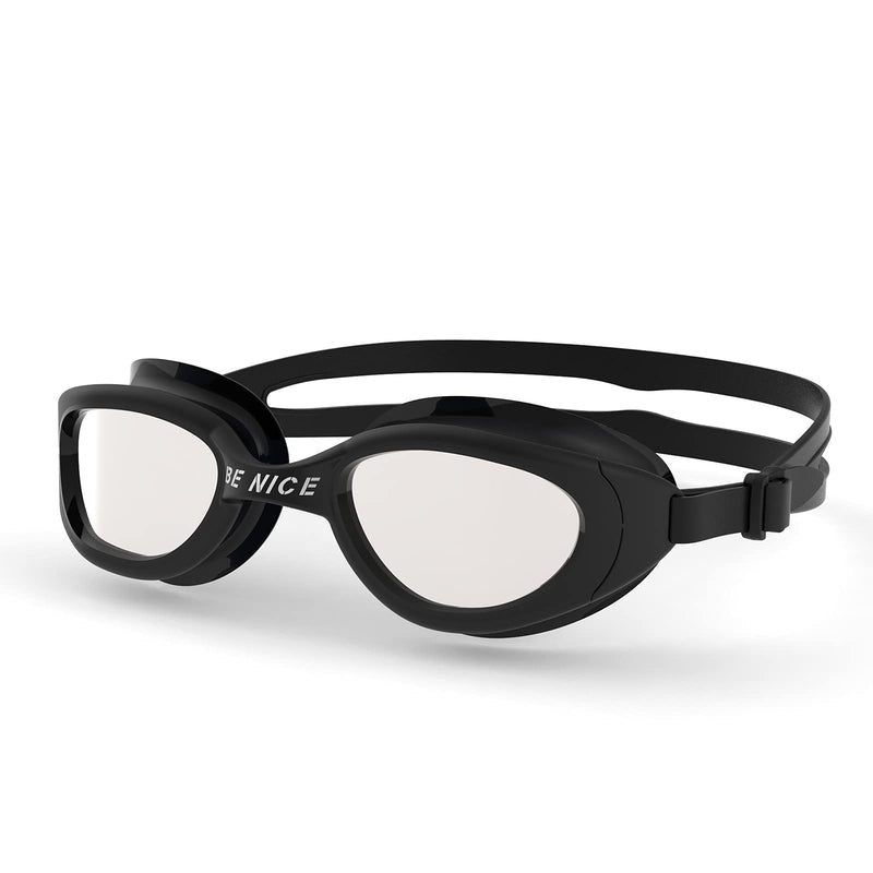 BENICE Kids Swim Goggles, Anti Fog Swimming Goggles No Leaking Kids Goggles for Boys Girls(Age 6-14) Black Frame& Silver Lens - BeesActive Australia