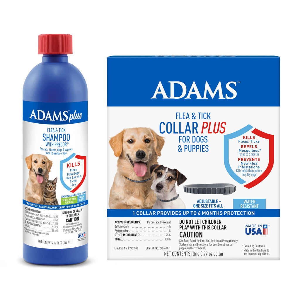 Adams Plus Shampoo 12 oz. + Flea & Tick Collar - BeesActive Australia