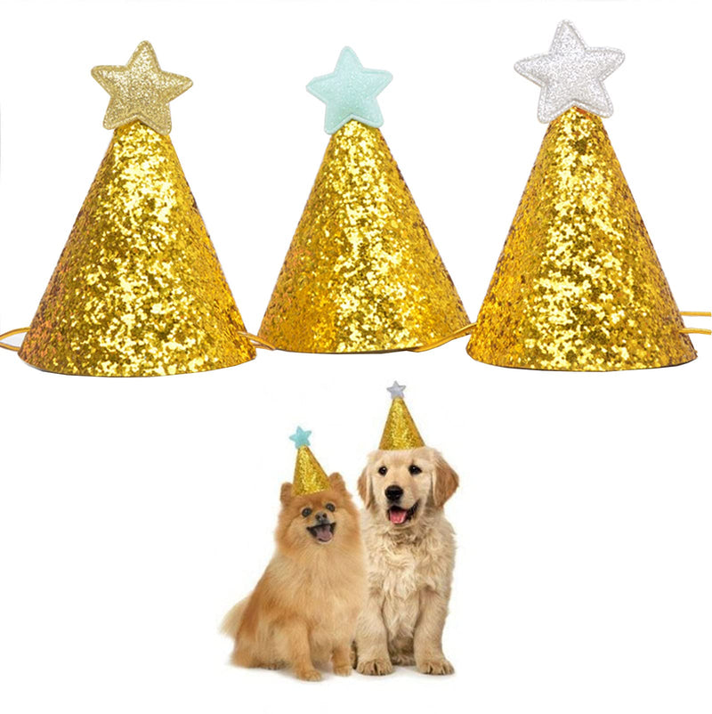 AAAMN 3 Pcs Pet Birthday Hat for Dog and Cat Party Decoration Accessories,Cat and Small Dogs Headband Hats Charms Grooming Accessories Headwear - BeesActive Australia