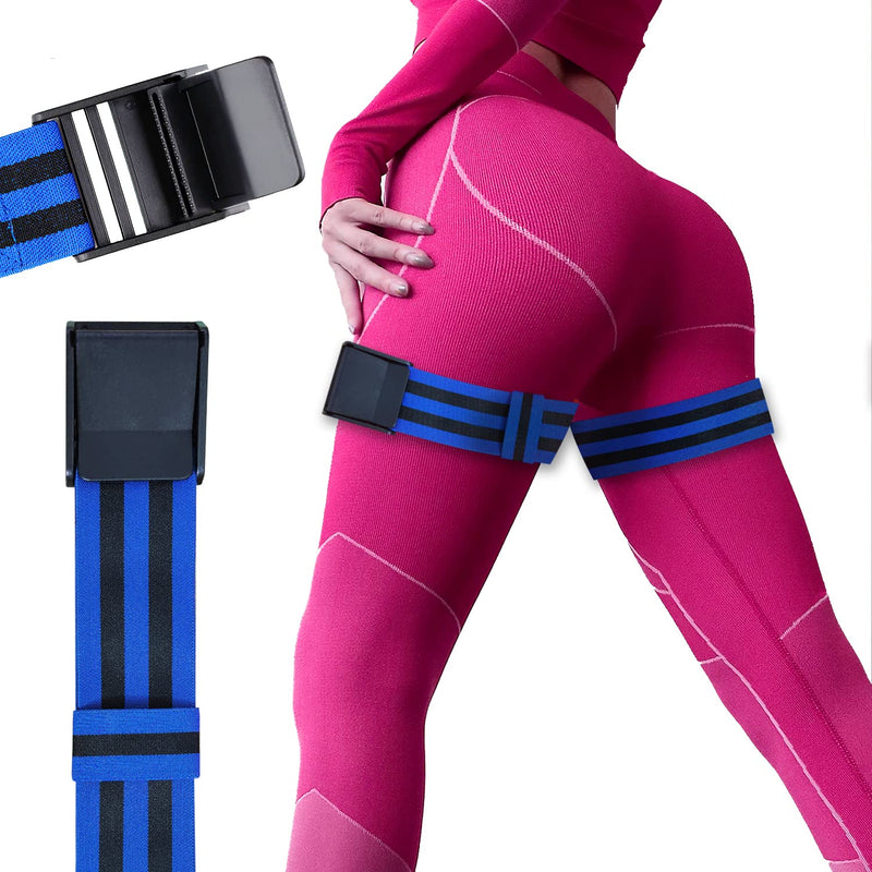 ROSYQUARZ Booty Bands, Blood Flow Restriction Bands for Women/Men, Adjustable BFR Training Bands for Glutes & Hip Building, Occlusion Resistance Bands for Exercising Butt, Squat, Thigh, Arms (2 Pack) blue - BeesActive Australia