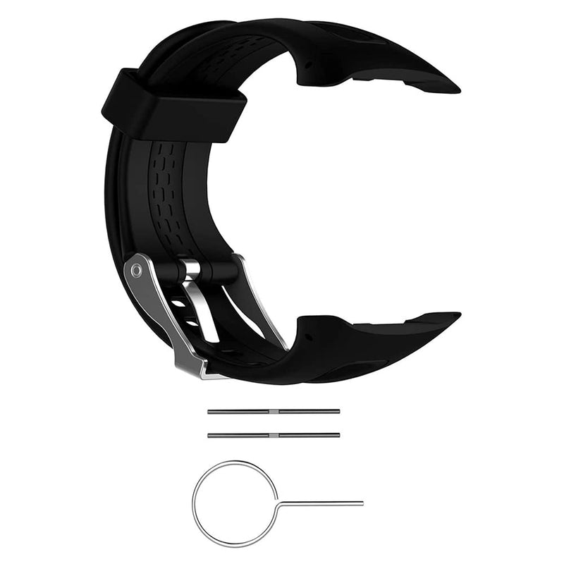 Compatible for Garmin Forerunner 10/Forerunner 15,Soft Silicone Wristband Replacement Strap for Garmin Forerunner 10/15 Watch Women Men (Large Size: 0.98"x0.94", Black) Large Size: 0.98"x0.94" - BeesActive Australia