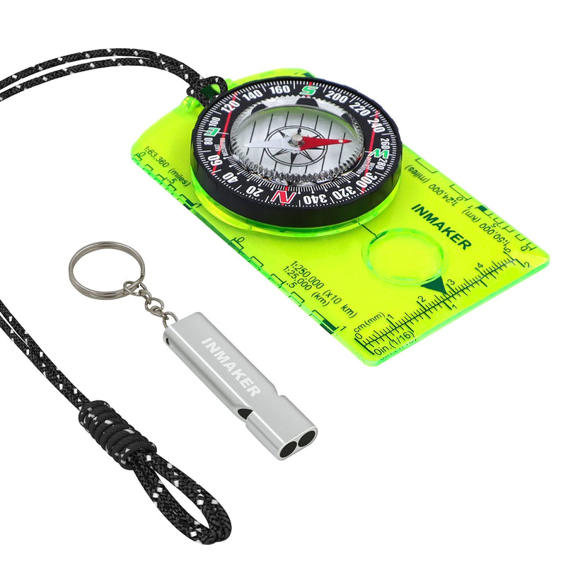 INMAKER Compass, Compass Hiking with Survival Whistle, Luminous Compass Gift for Kids, Apply to Outdoor Survival, Camping and Navigation… - BeesActive Australia
