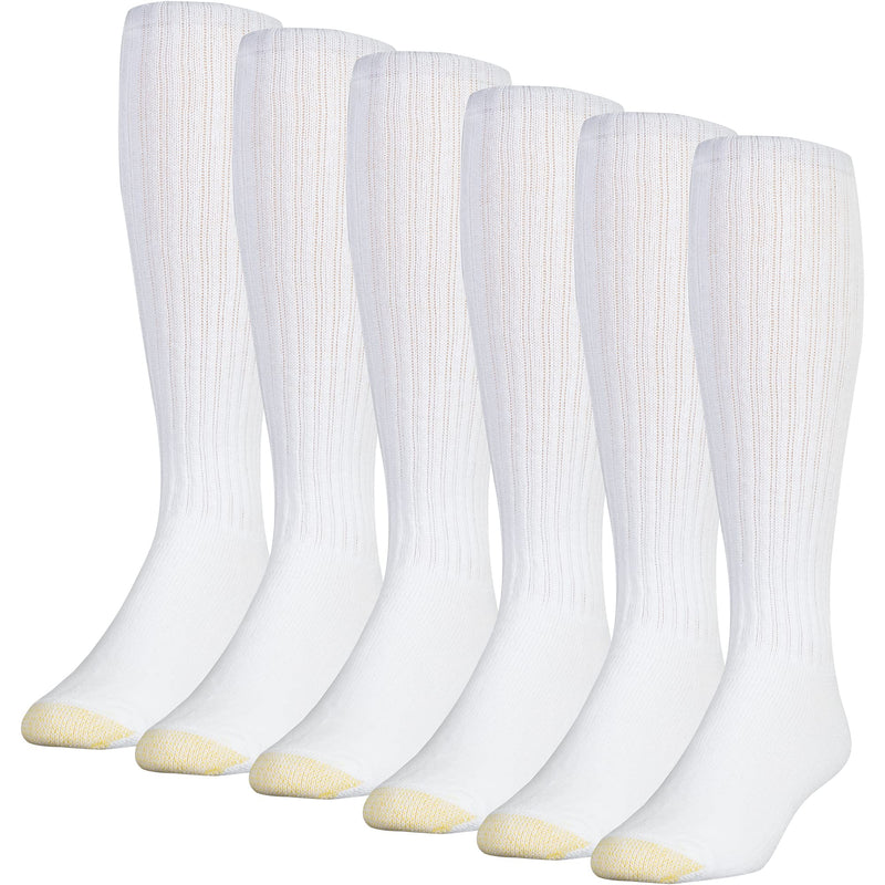 Gold Toe mens Ultra Tec Performance Over-the-calf Athletic Socks, Multipairs Large White (6-pairs) - BeesActive Australia