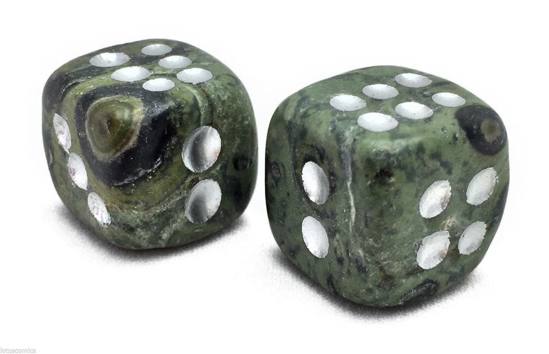 Natural Hand Carved Gemstone Various Crystal Healing Lucky Dice 15mm (Kambaba Jasper) Kambaba Jasper - BeesActive Australia
