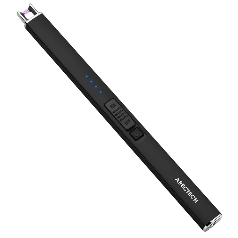 ARECTECH Lighter Electric Lighter Candle Lighter Rechargeable USB Lighter Plasma Arc Lighters for Candle Camping Kitchen Black - BeesActive Australia